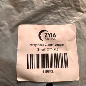 ZYIA Navy Peak Zipper Joggers